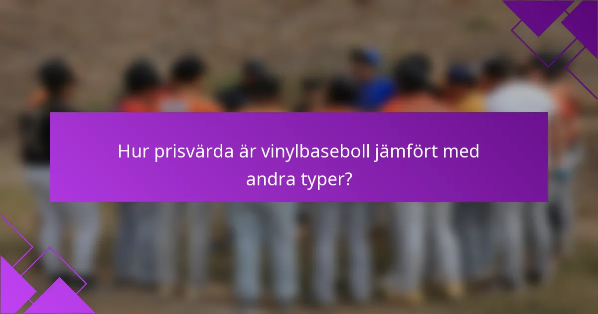 Hur prisvärda är vinylbaseboll jämfört med andra typer?