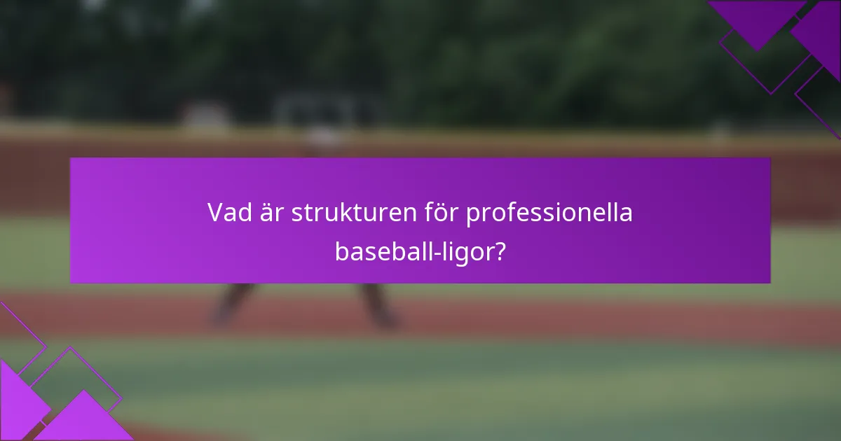 Vad är strukturen för professionella baseball-ligor?