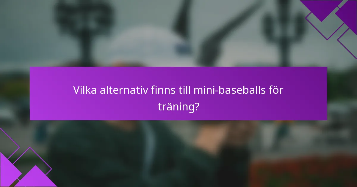 Vilka alternativ finns till mini-baseballs för träning?