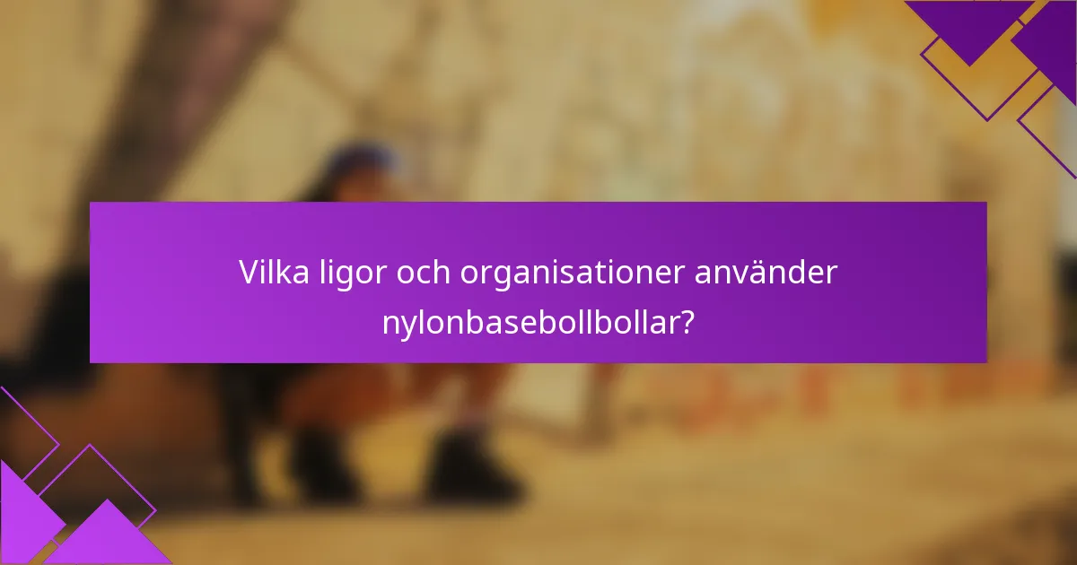 Vilka ligor och organisationer använder nylonbasebollbollar?