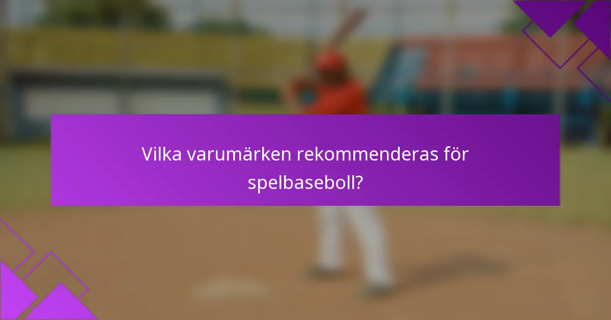 Vilka varumärken rekommenderas för spelbaseboll?
